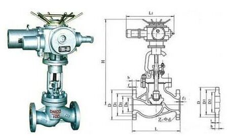 J941H電動截止閥結(jié)構(gòu)圖